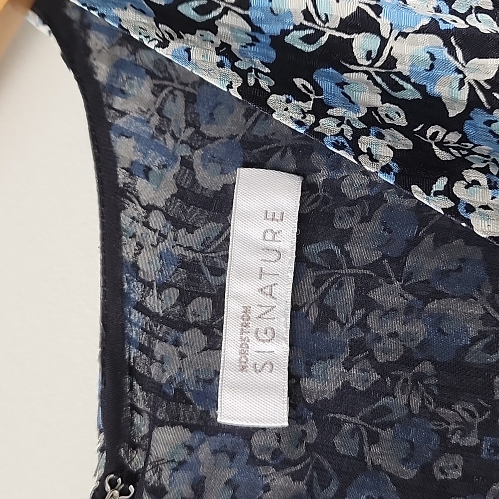 Nordstrom Signature Silk Floral Low Neckline Handkerchief Maxi Dress - Picture 3 of 9